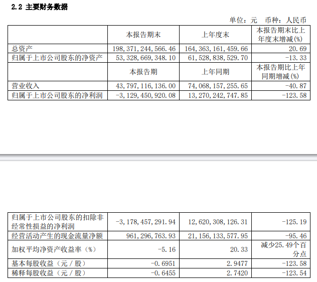 通威股份：上半年净利润亏损31.29亿元  第2张